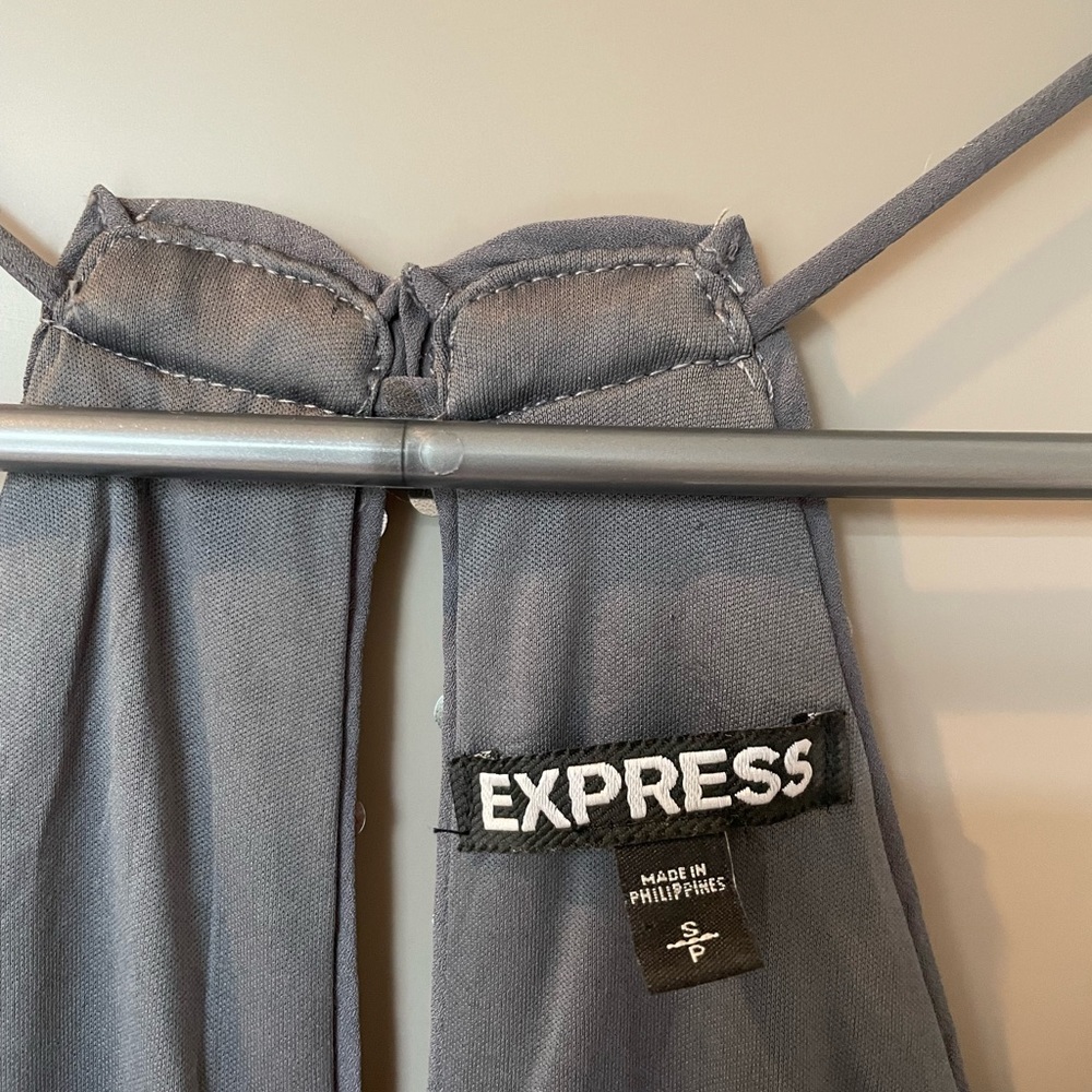 Express Sequin Silver/Gray Spaghetti Strap Racerb… - image 3